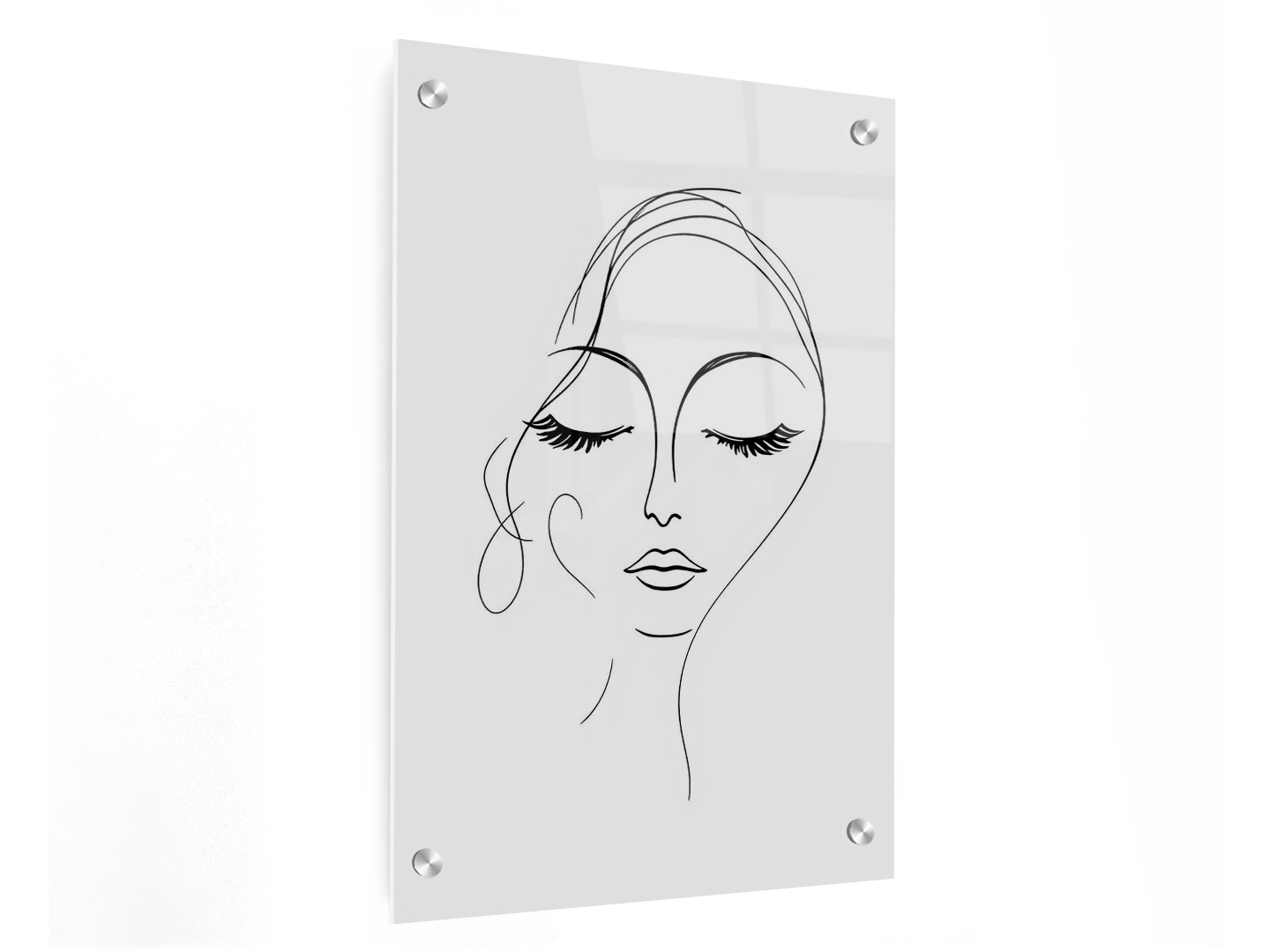 Gesloten ogen line-art gezicht - Afbeelding 3