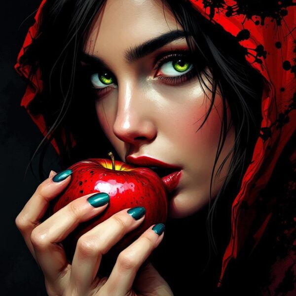 Dame met appel portret