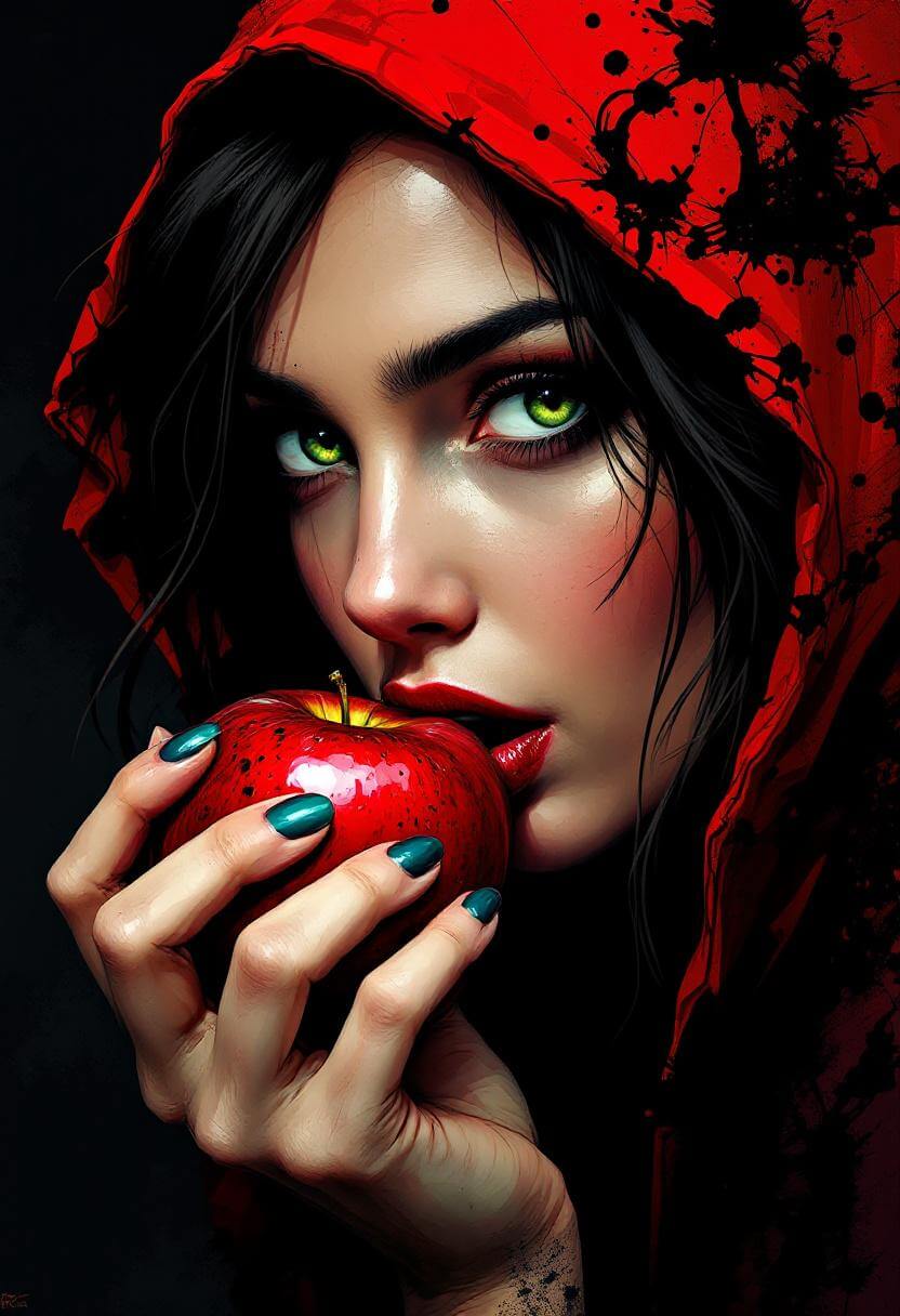 Dame met appel portret