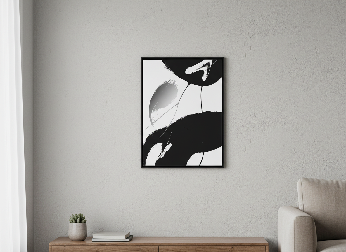 Zwart en wit abstract - Afbeelding 5