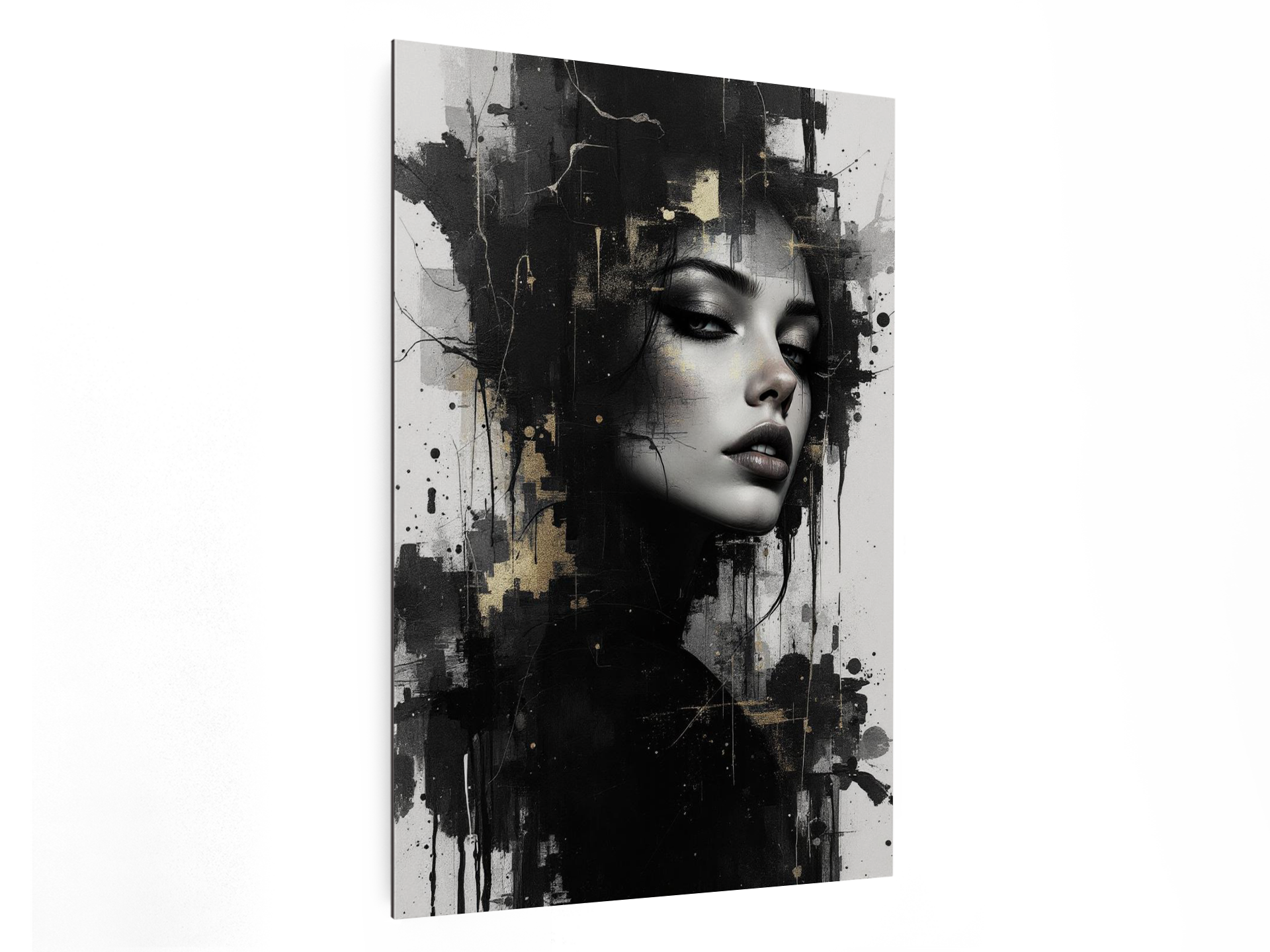 Abstract portret met goud - Afbeelding 4