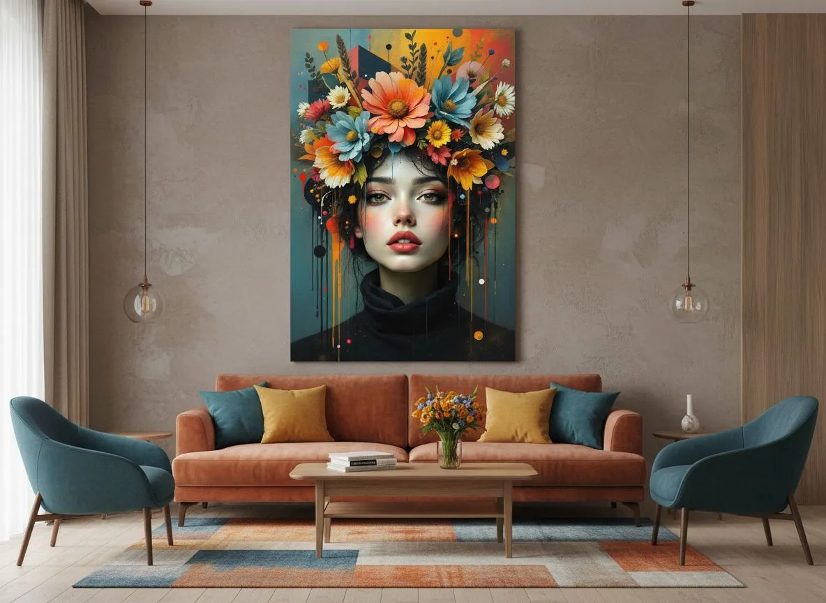 Portret met bloemenkroon - Afbeelding 5