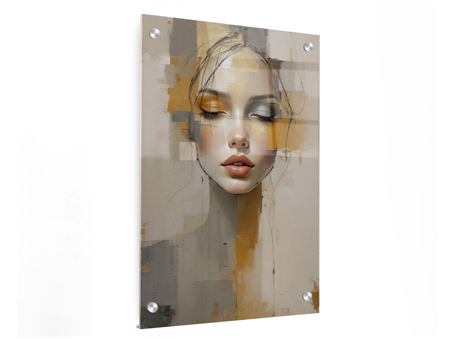 Minimalistisch abstract portret - Afbeelding 3