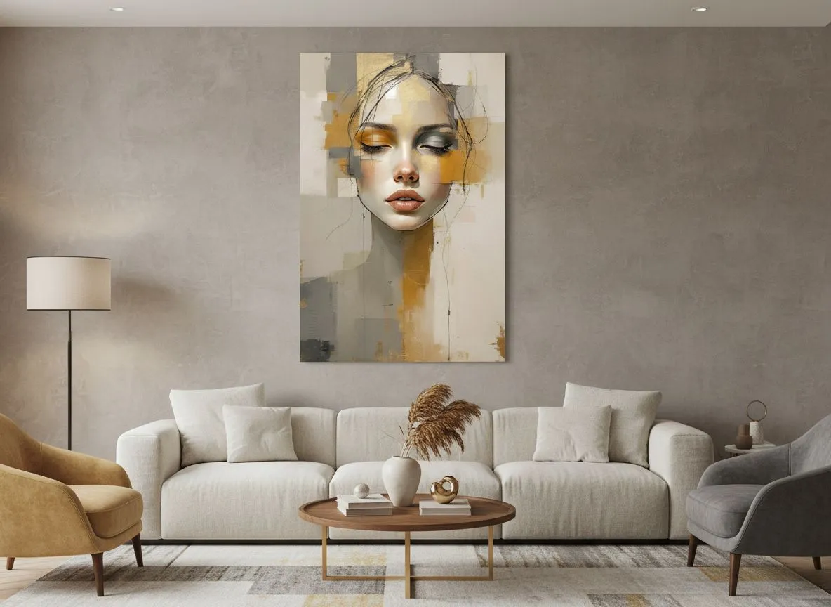 Minimalistisch abstract portret - Afbeelding 5