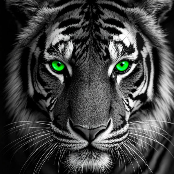 Tijger met groene ogen
