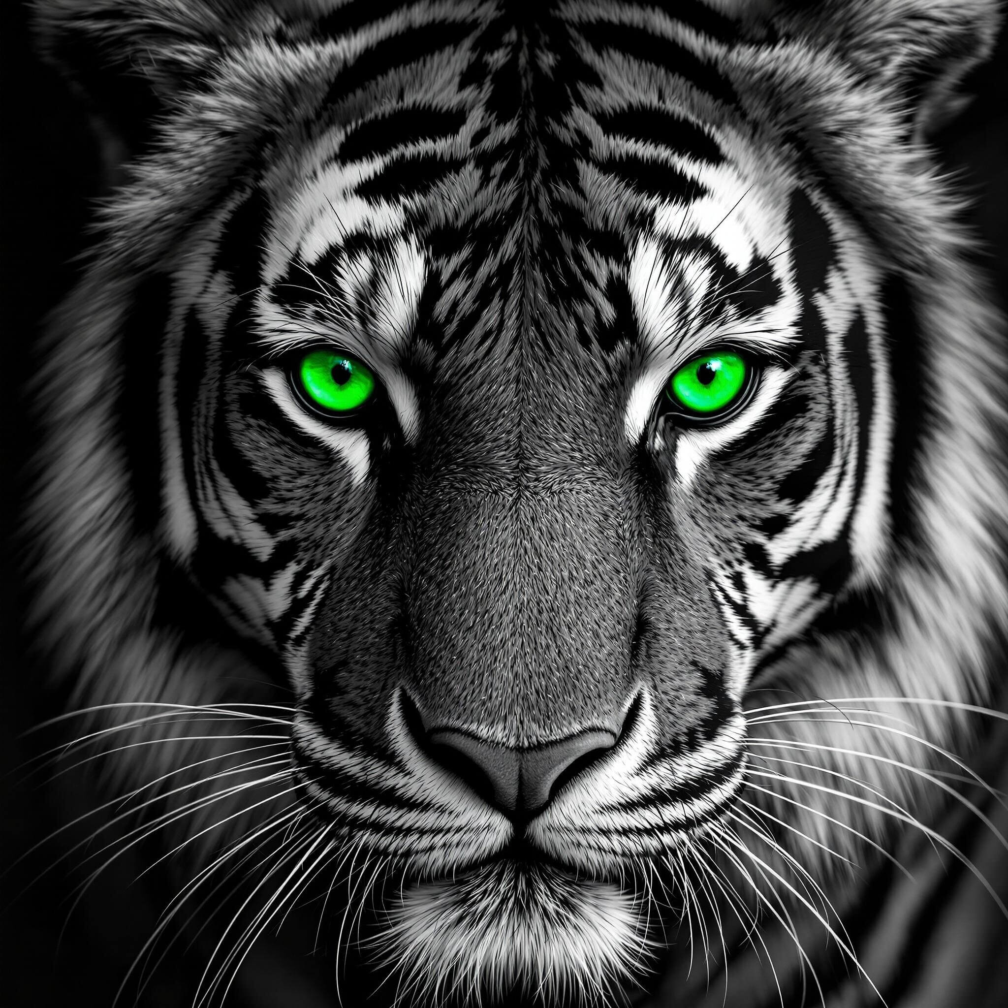 Tijger met groene ogen