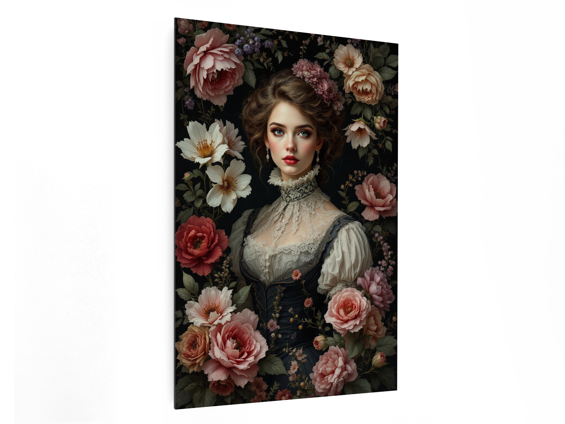Victoriaans portret met bloemen - Afbeelding 4