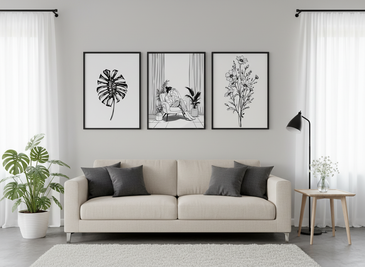 Line-art boeket - Afbeelding 5