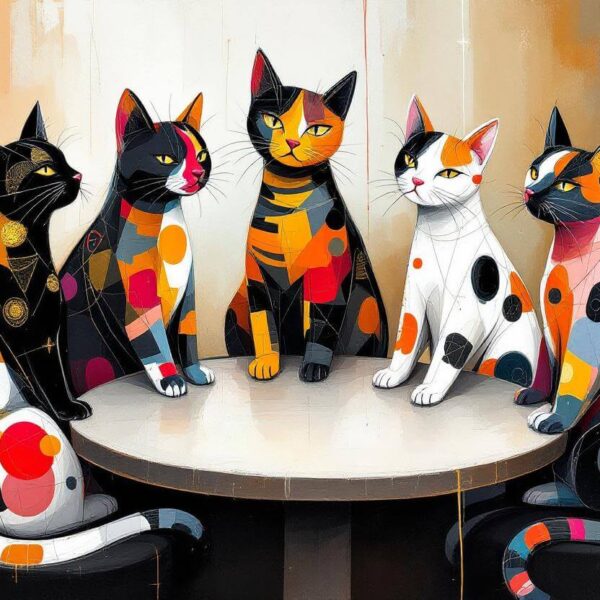 Katten aan tafel