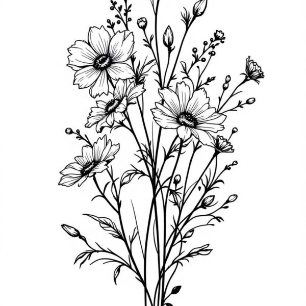 Line-art boeket