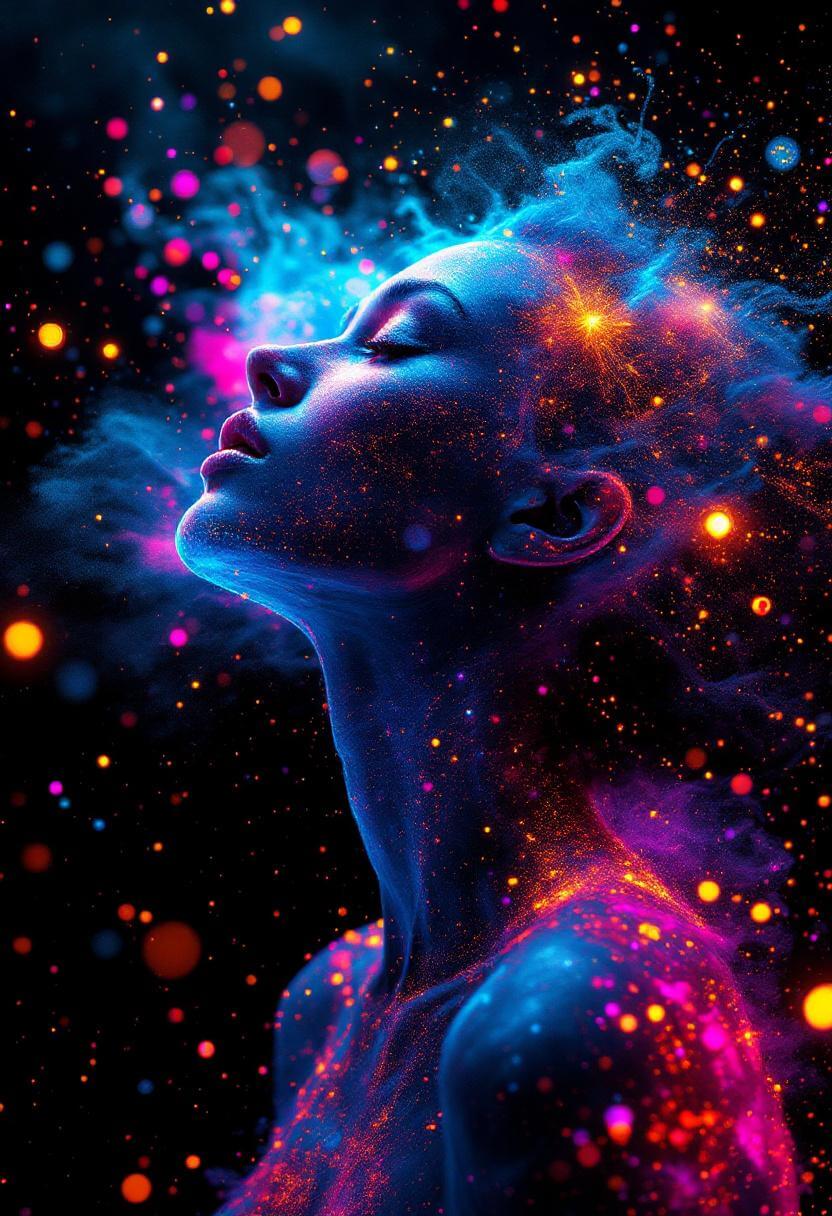 Kleurrijke explosie portret