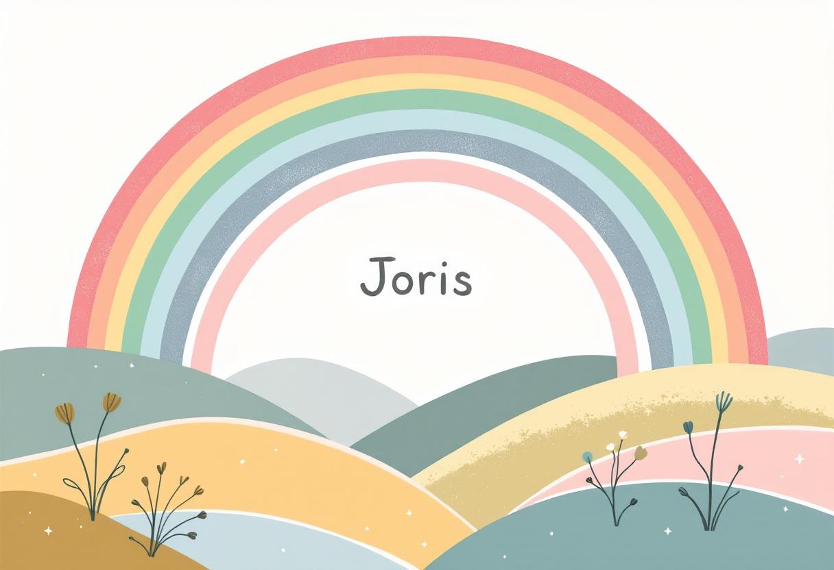Pastel regenboog met naam