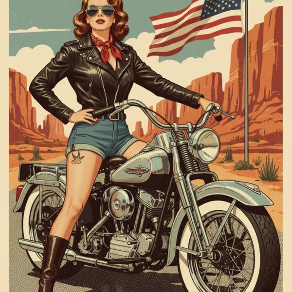 American biker pin-up