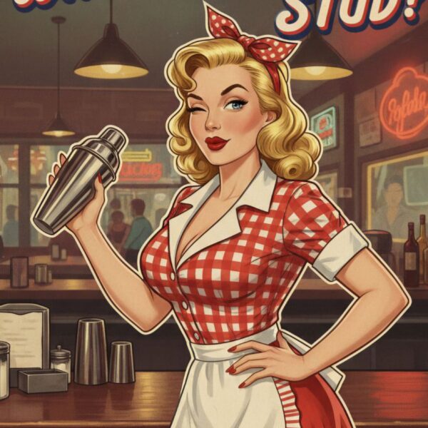 Pin-up waitress