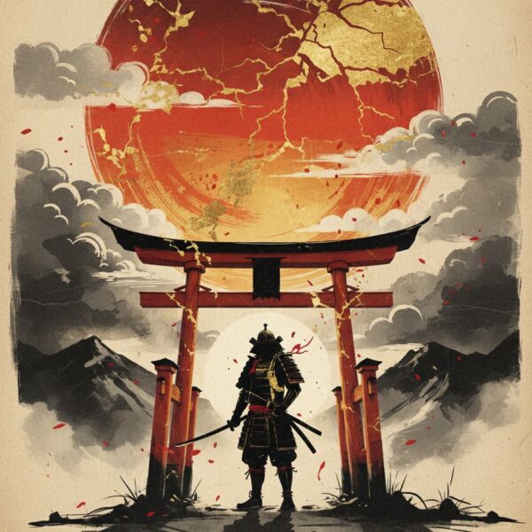 Samurai under torii